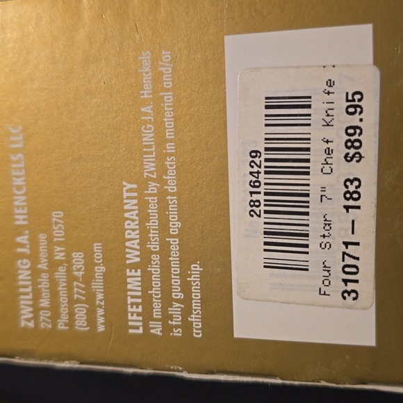 ❤️BUY 2 GET 1 FREE  ZWILLING Four Star 7-inch, Chef's Knife Visual Imperfections - Picture 11 of 14